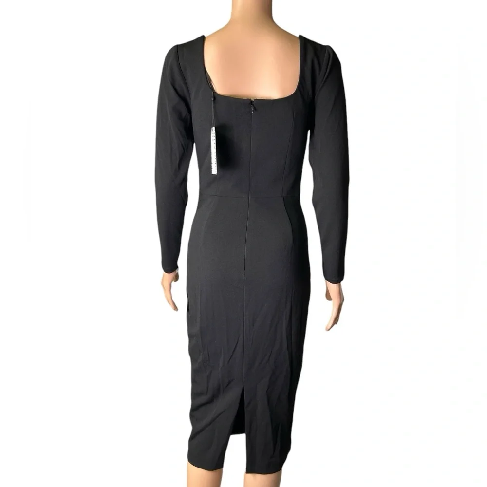 DRESS THE POPULATION womens SONIA black size small long sleeve dress size S NWT - Picture 8 of 13